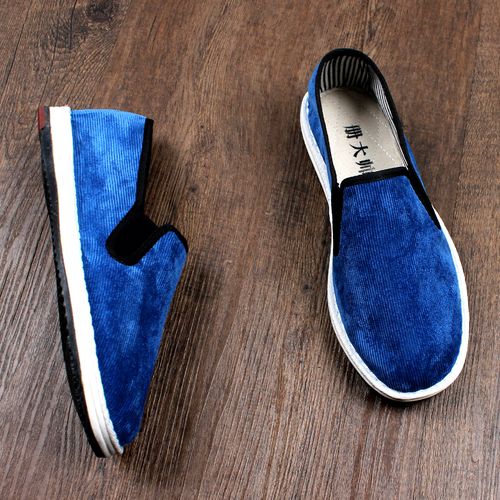 2026春季新款老北京布鞋男士灯芯绒手工千层底软底透气一脚蹬耐磨主图