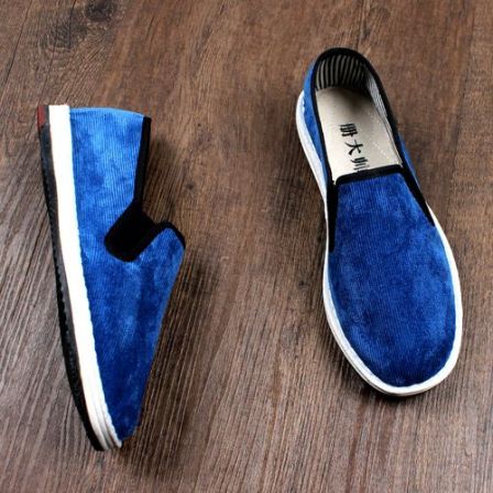 2026春季新款老北京布鞋男士灯芯绒手工千层底软底透气一脚蹬耐磨