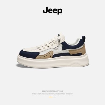 JEEP/吉普春季新款男士轻便一脚蹬厚底舒适透气时尚百搭潮流板鞋