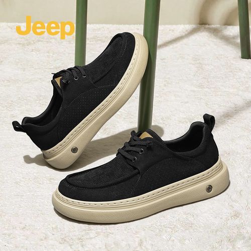 Jeep吉普男鞋2026春季新款老北京布鞋软底透气轻便一脚蹬休闲鞋子主图