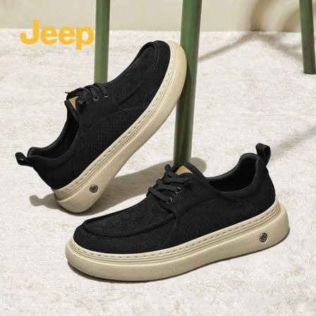 Jeep吉普男鞋2026春季新款老北京布鞋软底透气轻便一脚蹬休闲鞋子