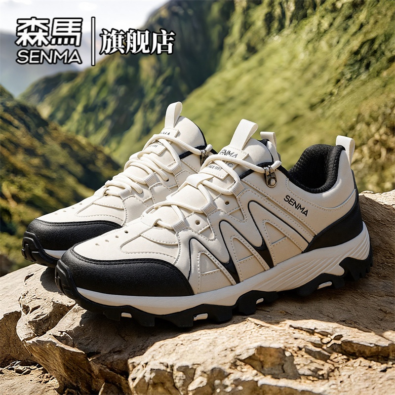 森马男鞋春季防滑户外百搭低帮休闲鞋男士增高耐磨登山鞋舒适跑鞋主图