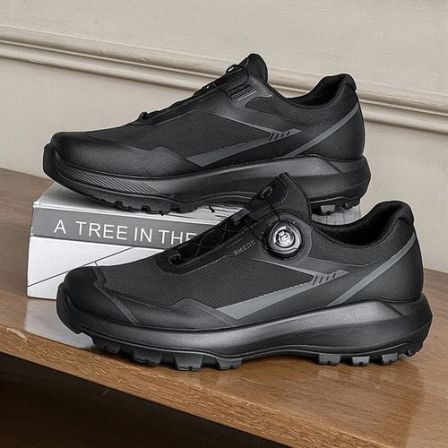 男鞋2025夏季新款户外休闲厚底登山鞋网面透气轻运动鞋便增高旋钮