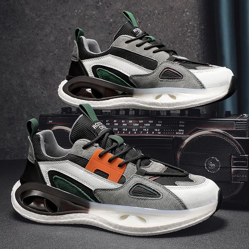 轻奢真皮男鞋透气运动休闲鞋老爹潮鞋厚底百搭板鞋韩版学生鞋子男主图