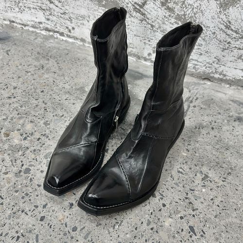 NIDdeGUEPES袋鼠皮旋转拉链手缝线1.0切尔西皮靴主图