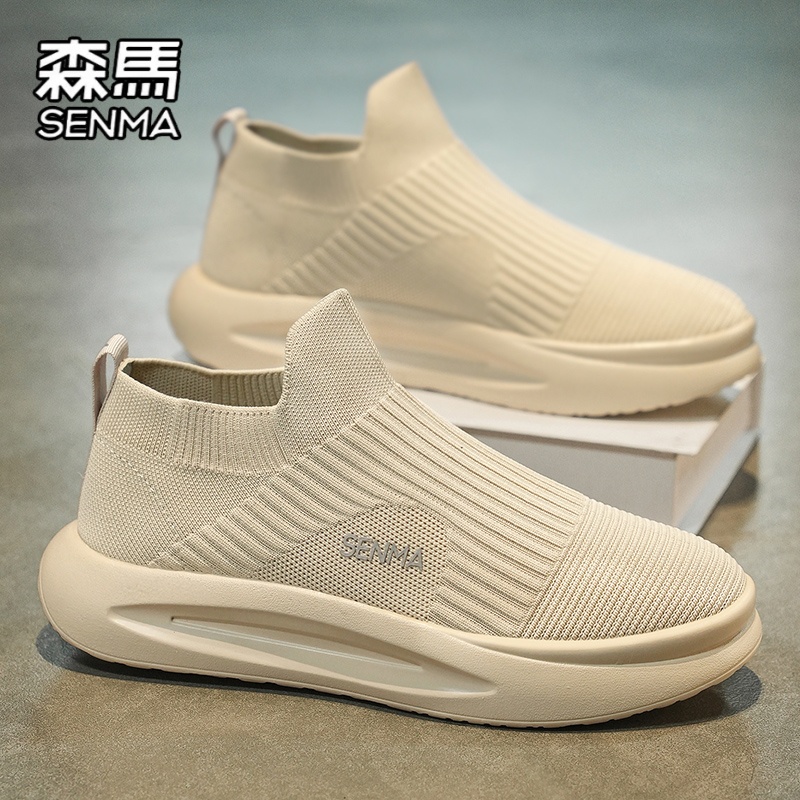 森马男鞋春季百搭软底舒适飞织网面鞋轻便减震运动鞋低帮休闲鞋男主图