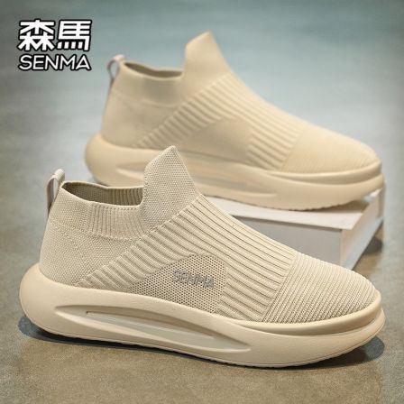 森马男鞋春季百搭软底舒适飞织网面鞋轻便减震运动鞋低帮休闲鞋男