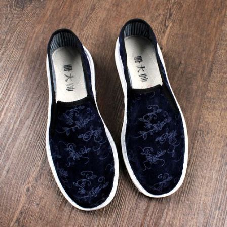 2026春季新款老北京布鞋男士透气灯芯绒软底千层底一脚蹬舒适开车