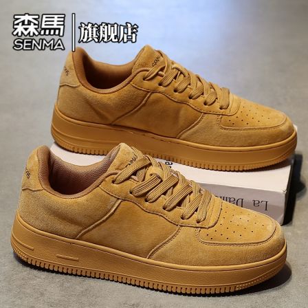 森马男鞋春季新款防滑低帮耐磨板鞋情侣款百搭时尚磨砂运动休闲鞋