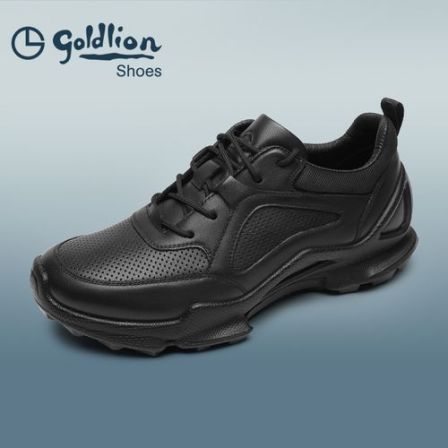 金利来男鞋26年新款夏季冲孔透气真皮户外登山运动鞋580620486