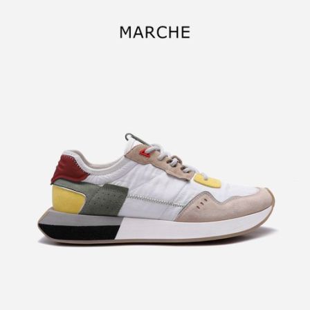 Marche春夏男女同款水洗拼色做旧时尚休闲轻运动复古潮流老爹鞋