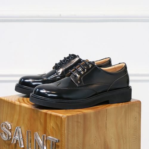 简约英伦布洛克雕花亮皮男士潮流时尚商务休闲皮鞋增高厚底主图