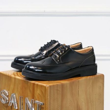 简约英伦布洛克雕花亮皮男士潮流时尚商务休闲皮鞋增高厚底