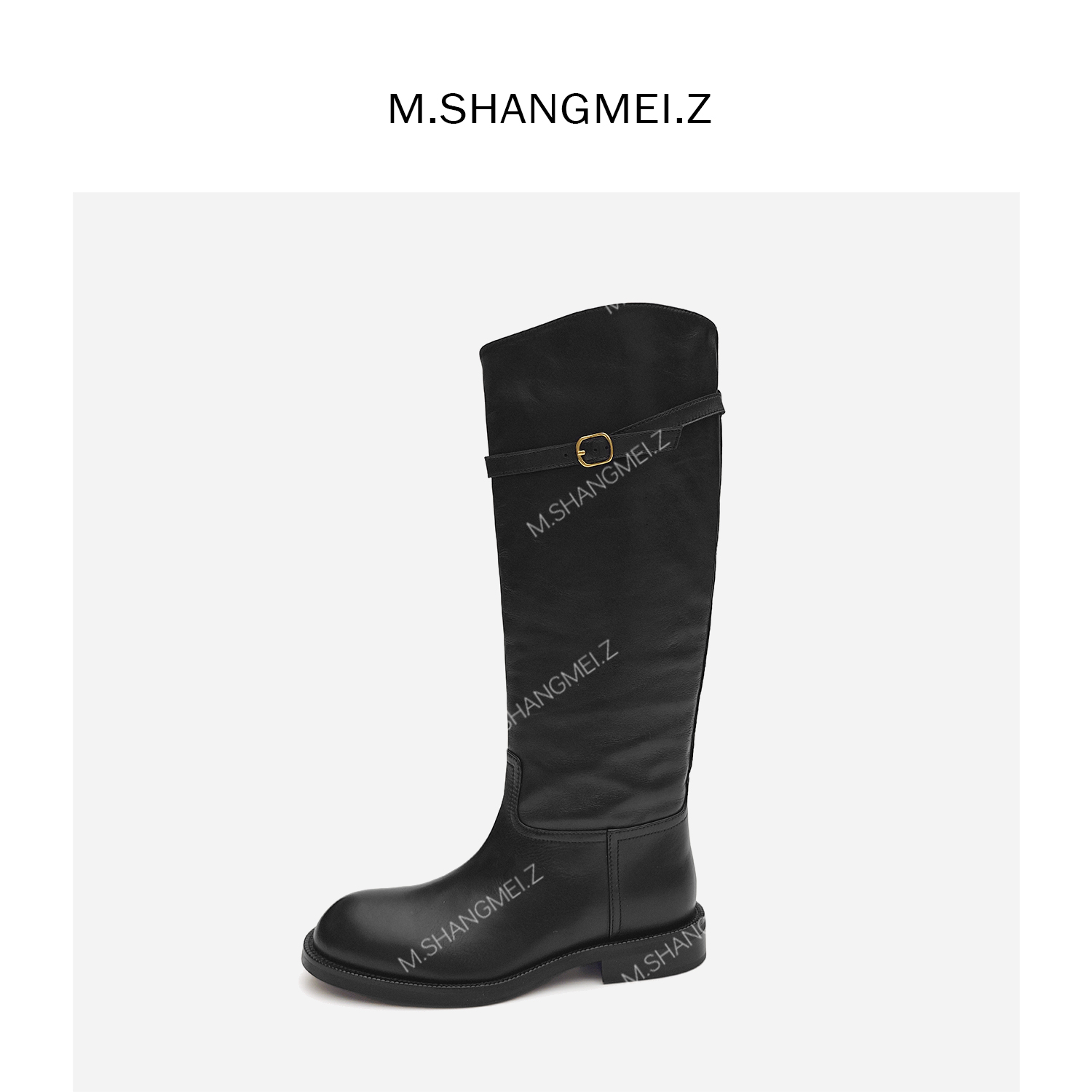 M.SHANGMEI.Z/沐熙美大哥气质舒适牛皮骑士长筒时装靴子F09422主图