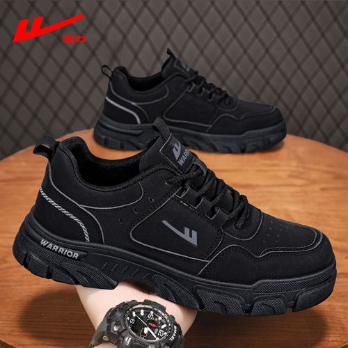 回力男鞋春季纯黑男士厨房工作干活劳保鞋防滑耐磨工地运动工装鞋主图