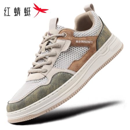 红蜻蜓高级感复古休闲板鞋男2026新款厚底增高潮流轻便百搭平底鞋