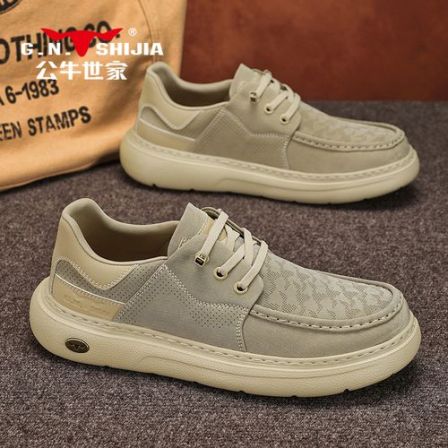 公牛世家帆布男鞋春秋透气男士布鞋复古工装鞋软底一脚蹬休闲板鞋