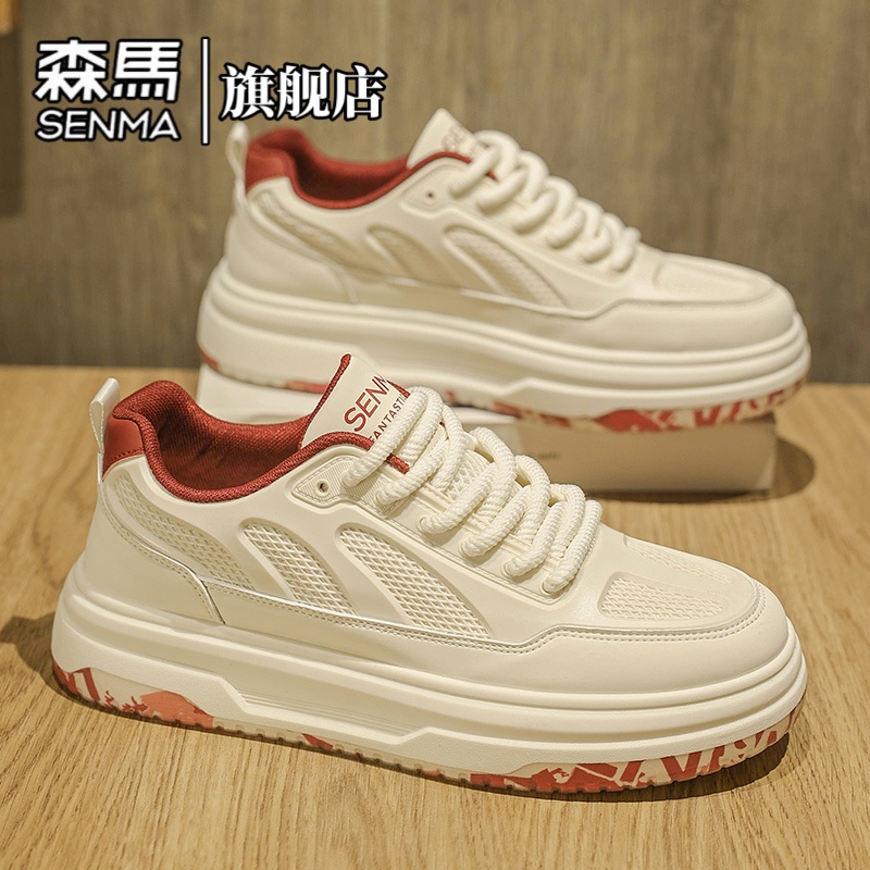 森马男鞋春季时尚百搭运动休闲鞋男士软底增高耐磨高端舒适小白鞋主图