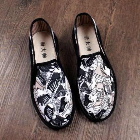 春季新款透气老北京布鞋男士高档千层底手工软底舒适不臭脚一脚蹬