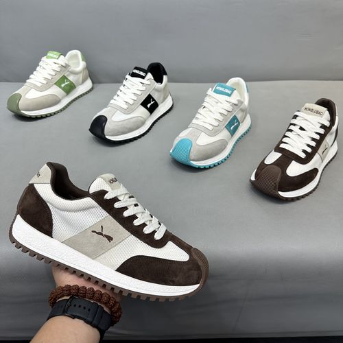 2026四季新款拼接系带舒适透气阿甘鞋防滑增高潮流休闲百搭男鞋主图