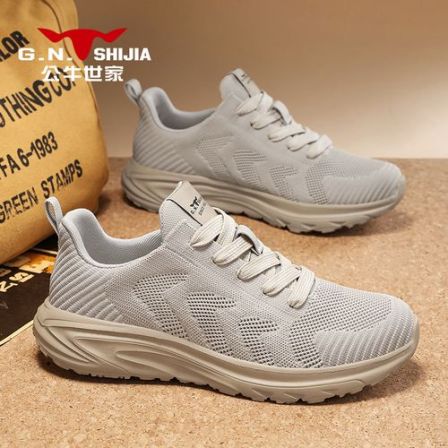 公牛世家男鞋新款2026春夏百搭户外软底旅游鞋网面透气休闲运动鞋