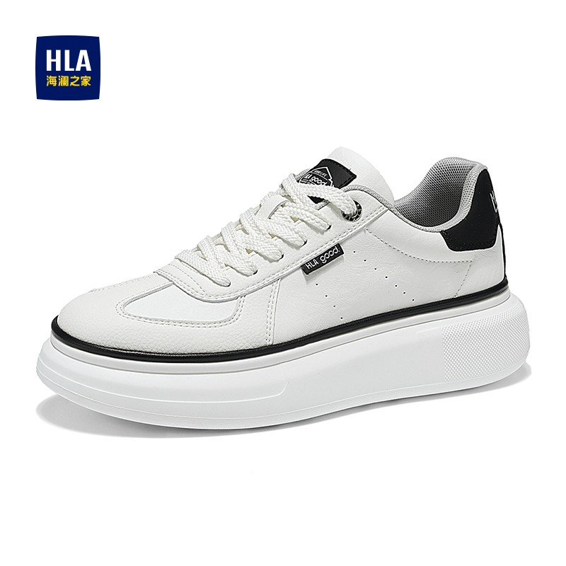 HLA/海澜之家男鞋秋冬新款时尚休闲鞋厚底增高百搭小白鞋男士板鞋主图