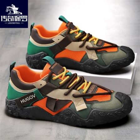 传奇保罗男鞋2026春夏新款透气潮流休闲网面鞋跑步运动户外阿甘鞋