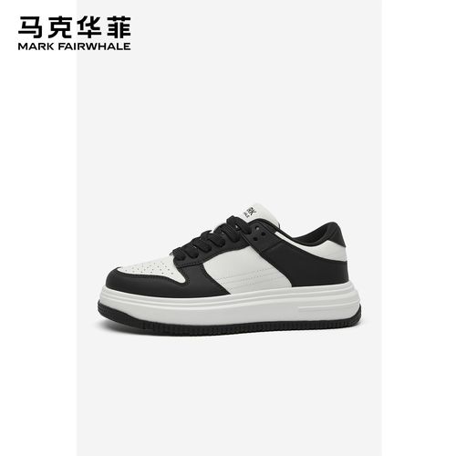 马克华菲鞋子男鞋2026新款春季黑白百搭低帮男士板鞋高级休闲鞋男主图