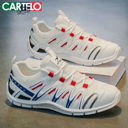 卡帝乐鳄鱼阿甘男鞋2026新款网面透气舒适拼色百搭爆款休闲运动鞋