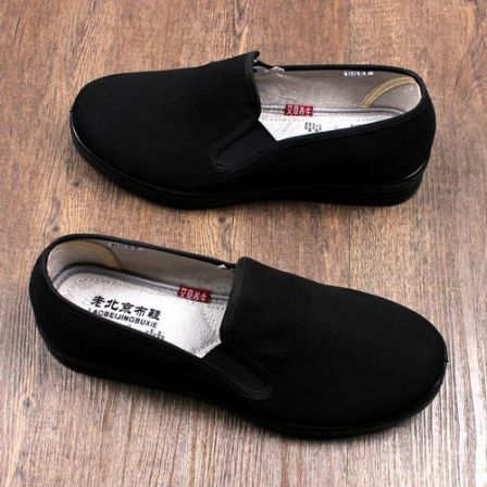 2026春季新款老北京布鞋男黑色一脚蹬懒人休闲软底透气舒适爸爸鞋