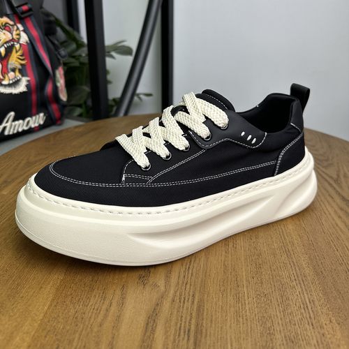 2026春季新款厚底帆布鞋男士时尚休闲百搭低帮鞋轻便韩版时尚潮鞋主图