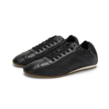 haonanhuang 头层牛皮拼牛反绒休闲运动复古德训薄底鞋