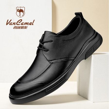西域骆驼2026婚鞋休闲中年爸爸鞋子新款男士正装皮鞋真皮商务男鞋