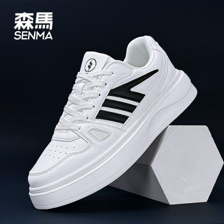 SENMA/森马春季休闲舒适百搭韩系打孔厚底增高潮流小白鞋通勤户外