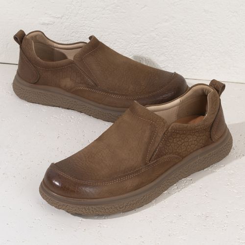 春季新款休闲皮鞋一脚蹬单鞋男士软底皮鞋纯色百搭男鞋7929-06主图