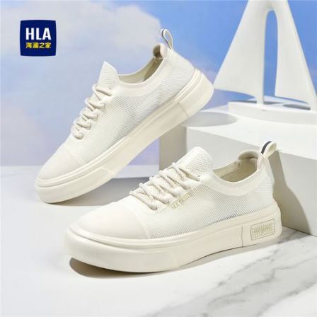 HLA/海澜之家男鞋2026夏季新款透气网面时尚休闲鞋小白鞋百搭板鞋