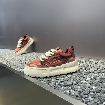 2026春夏新款青春休闲时尚百搭厚底低帮复古做旧牛仔布超轻男潮鞋