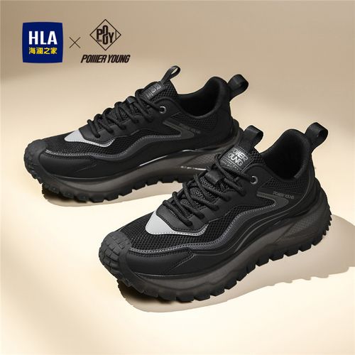 HLA/海澜之家power yong系列春款百搭网面软底减震时尚运动休闲鞋主图
