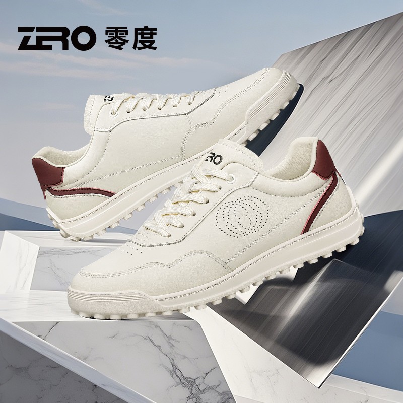 ZRO零度男鞋夏季新款时尚羊皮内里镂空真皮休闲百搭小白鞋男主图