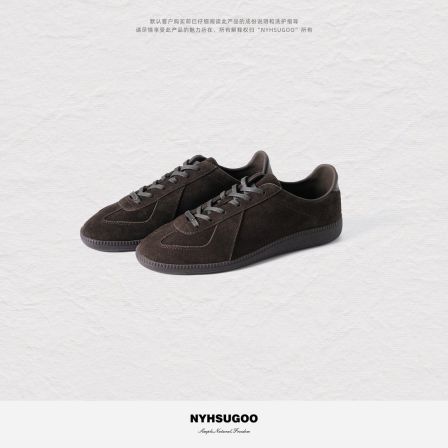 NYHSUGOO/南乙内增高方头德训鞋牛反绒全真皮15141男士休闲鞋