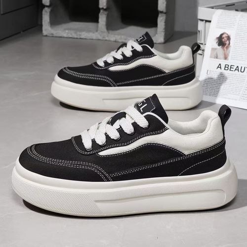 透气板鞋男鞋2026春季新款潮流百搭帆布鞋厚底轻便鞋子上班男生鞋主图