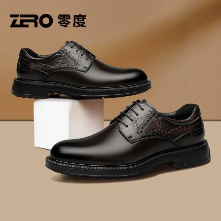 ZRO零度男鞋经典正装商务皮鞋男士轻便舒适真皮德比鞋婚鞋子男款