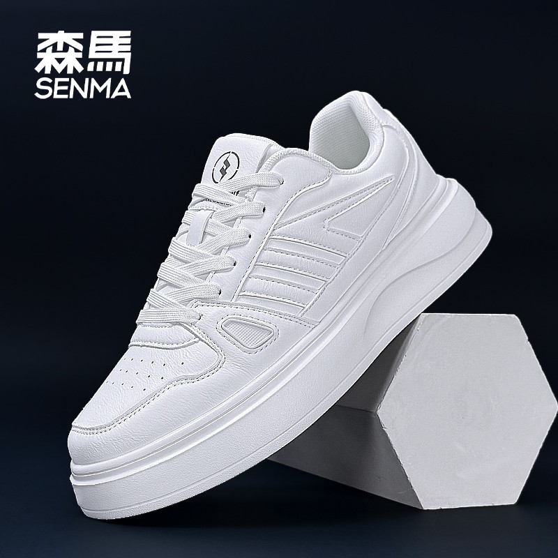 SENMA/森马春季休闲舒适百搭韩系打孔通勤户外厚底增高潮流小白鞋主图