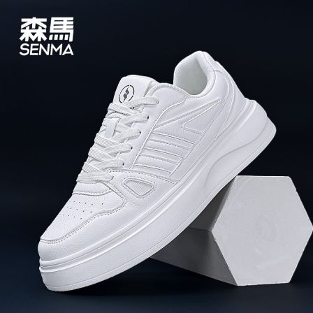 SENMA/森马春季休闲舒适百搭韩系打孔通勤户外厚底增高潮流小白鞋