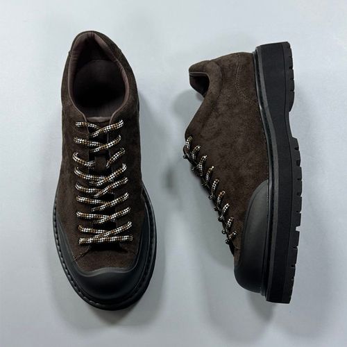 复古厚底休闲皮鞋男户外潮款登山鞋英伦圆头系带百搭增高德比鞋男主图