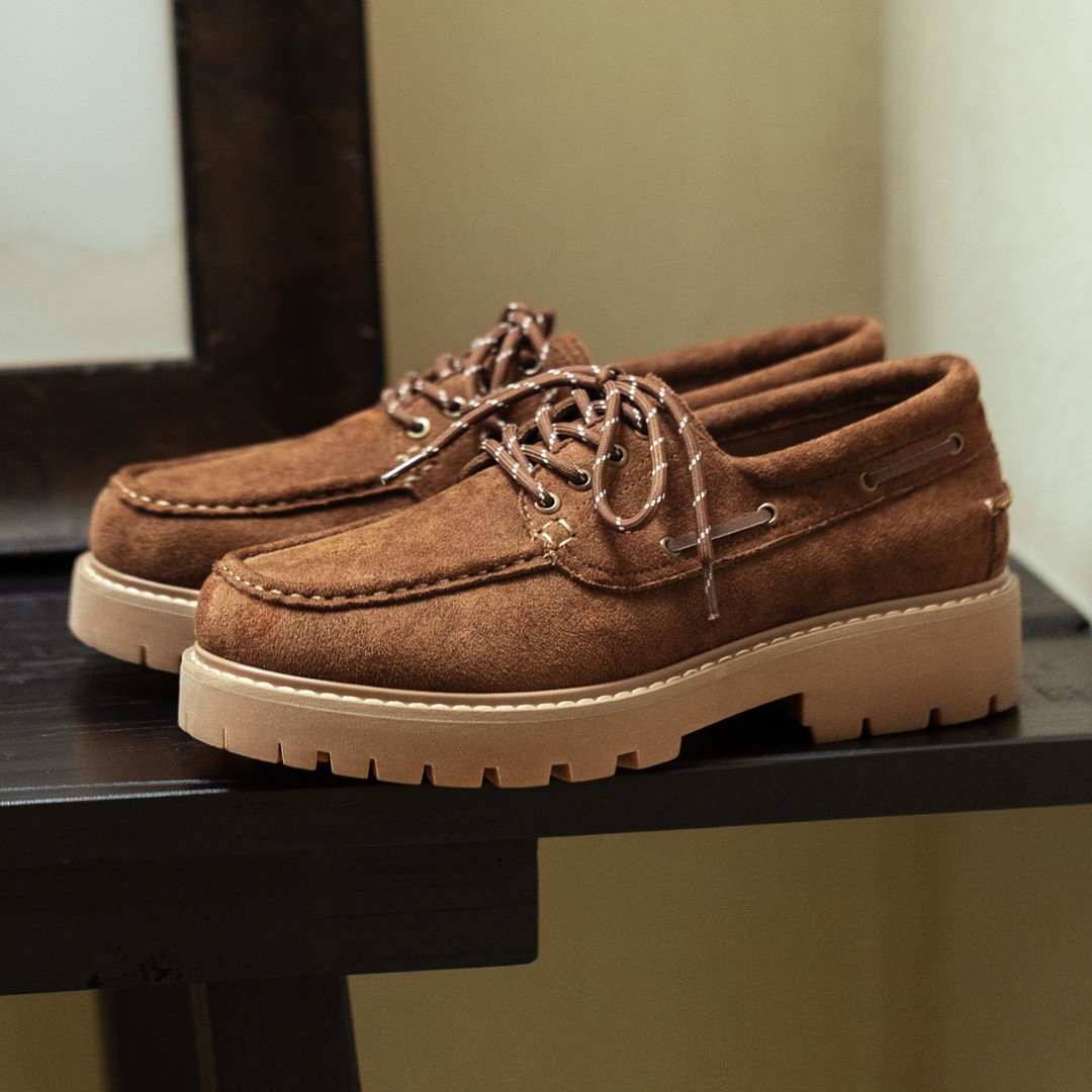 MRA经典帆船鞋男款乐福鞋老钱风厚底增高工装鞋复古休闲英伦皮鞋主图