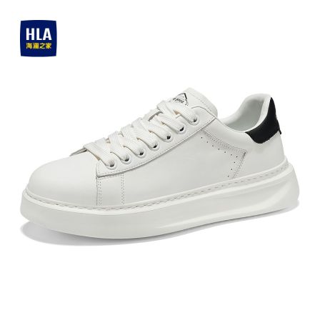 HLA/海澜之家男鞋新款秋冬经典小白鞋百搭厚底板鞋增高舒适休闲鞋