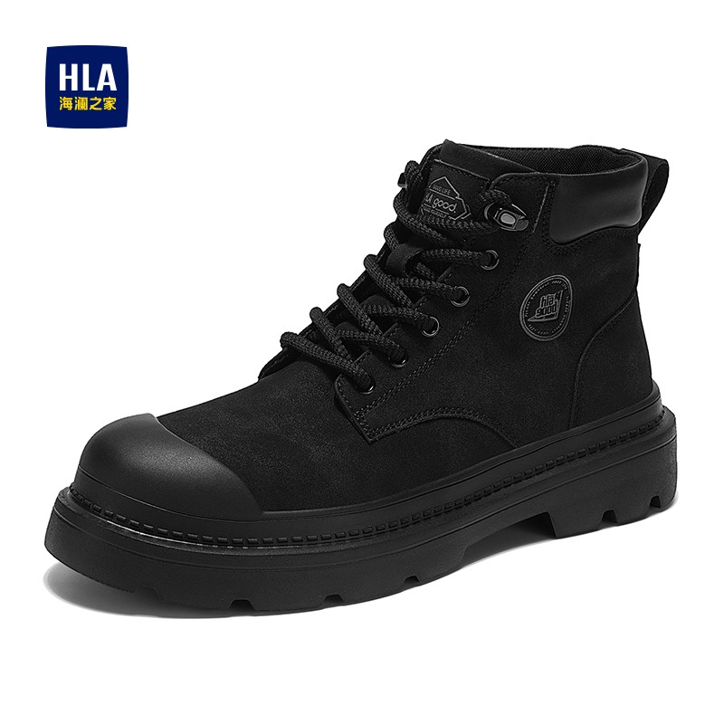 HLA/海澜之家男鞋秋冬新款防撞包头马丁靴时尚百搭休闲潮流工装靴主图