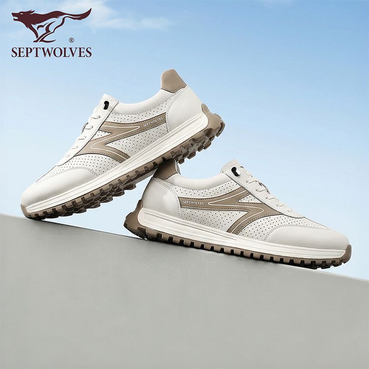 七匹狼男休闲皮鞋2026新款真皮鞋子软底通勤德训鞋一脚蹬男士单鞋主图