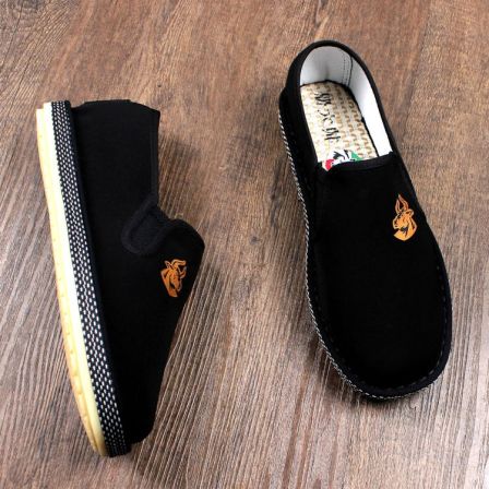 2026春季新款高档老北京布鞋男士一脚蹬千层底软底透气耐磨牛筋底